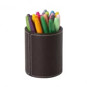 Image of Osco Faux Leather Pen Pot Brown 32971DT