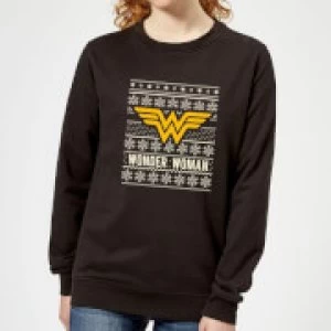 Image of DC Wonder Woman Womens Christmas Sweatshirt - Black - S