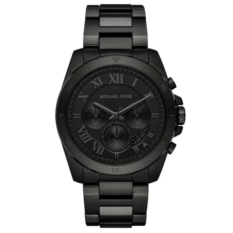 Image of Michael Kors Michael Kors MK8482 Brecken Black Ion Plated Chrono Mens Watch Black black