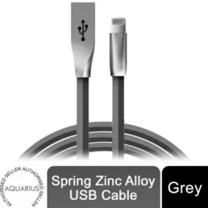 Image of Spring Zinc Alloy Lightning to USB Sync and Charge Cable - 1 Metre, Space Grey