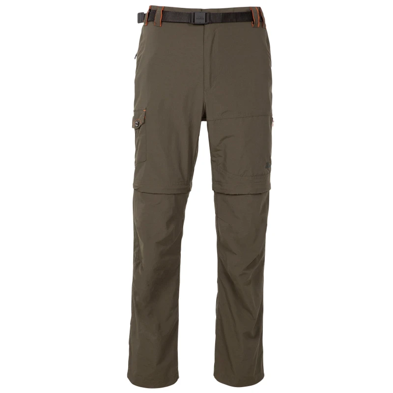 Image of Trespass Mens Rynne Convertible Moisture Wicking Walking Trousers Olive male X Small