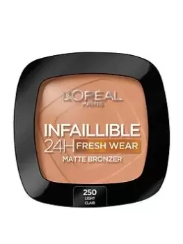 Image of LOreal Paris Infallible 24H Longwear Soft Matte Bronzer, 250 Light, Women