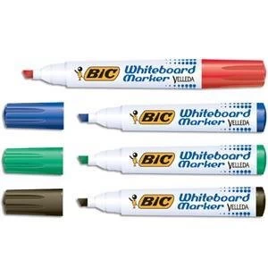Image of Original Bic Velleda 1751 Chisel Tip Whiteboard Marker Line Width 3.7 5.5mm Assorted Colours Pack of 48 Pens