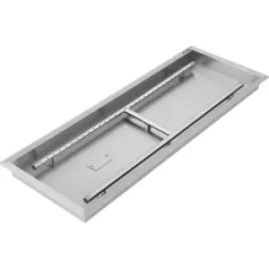 Image of VEVOR Fill-in Fire Pit Pan Burner Natural Gas Fire Pit Burner 32x12" Fire Pit Pan 8.4 LBS Stainless Steel Fill in Pan Linear Fire Pit Pan Metal