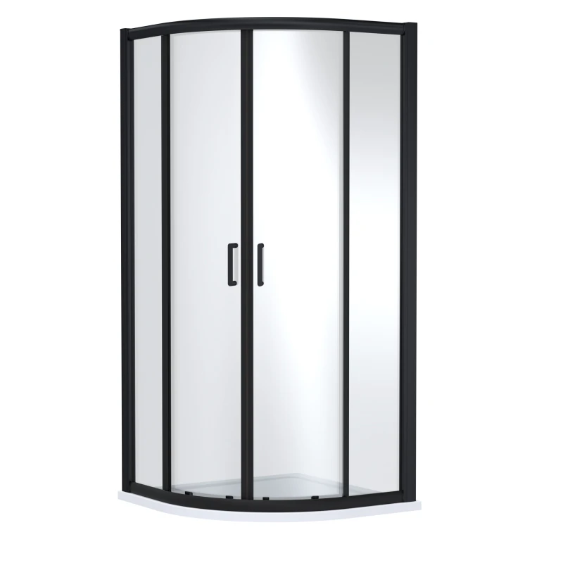Image of Balterley Quadrant Enclosure with Tray: 900 x 900mm Matt Black/White in Black Unisex