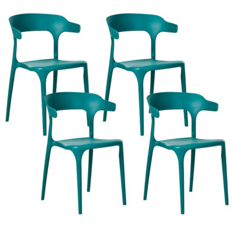 Image of Beliani Set Of 4 Garden Chairs Gubbio Teal