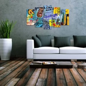 Image of 5ABSMDF-72 Multicolor Decorative MDF Painting (5 Pieces)