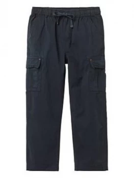 Image of White Stuff Boys Niko Cotton Cargo Trousers - Navy, Size 5-6 Years
