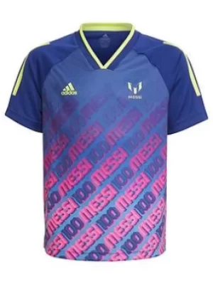 Image of Boys, adidas Messi Ic Tee, Purple, Size 7-8 Years