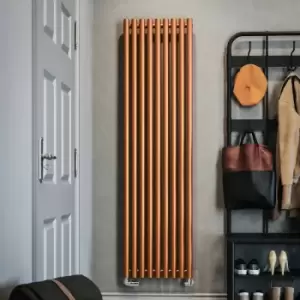 Image of Copper Horizontal Designer Radiator Oval Column Central Heating Rads 1800x480mm - Copper