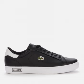 Image of Lacoste Mens Powercourt 0520 1 Leather Court Trainers - Black/White - UK 8