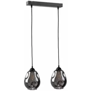 Image of Keter Loki Bar Pendant Ceiling Light Black, 50cm, 2x E27