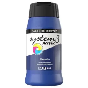 Image of Daler Rowney System 3 Acrylic Paint Ultramarine (500ml)