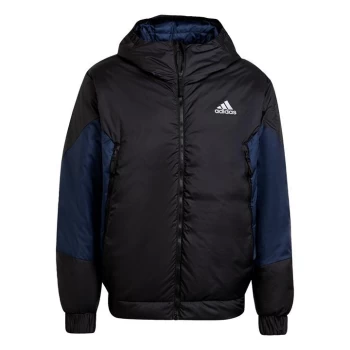 Image of adidas D11 Down Colourblock Hooded Jacket Mens - Blue
