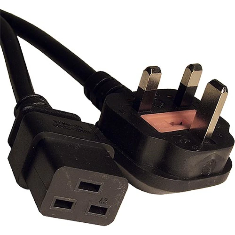 Image of Cablenet 5m UK (13 Amp) - IEC C19 Black PVC 1.5mm Power Leads