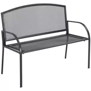 Image of Outsunny 2 Seater Metal Garden Bench - Grey