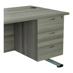 Image of Jemini 655 Fixed Pedestal 3 Drawer Grey Oak KF74419