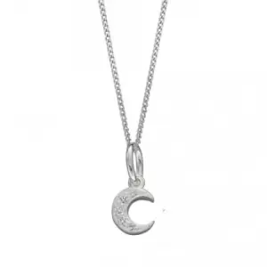 Image of Pave Set Crescent Moon Pendant with Zirconia P4973C