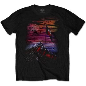 Image of Pink Floyd - The Wall Flag & Hammers Unisex Medium T-Shirt - Black