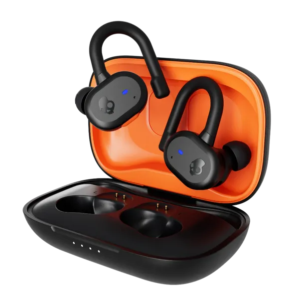 Image of SKULLCANDY Push Active Wireless Bluetooth Noise Cancelling Sports Earbuds - True Black & Orange,Black 810045689487