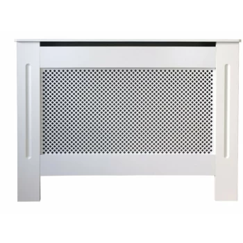 Image of Jack Stonehouse Diamond Lattice Grill White Painted Radiator Cover - Small - White