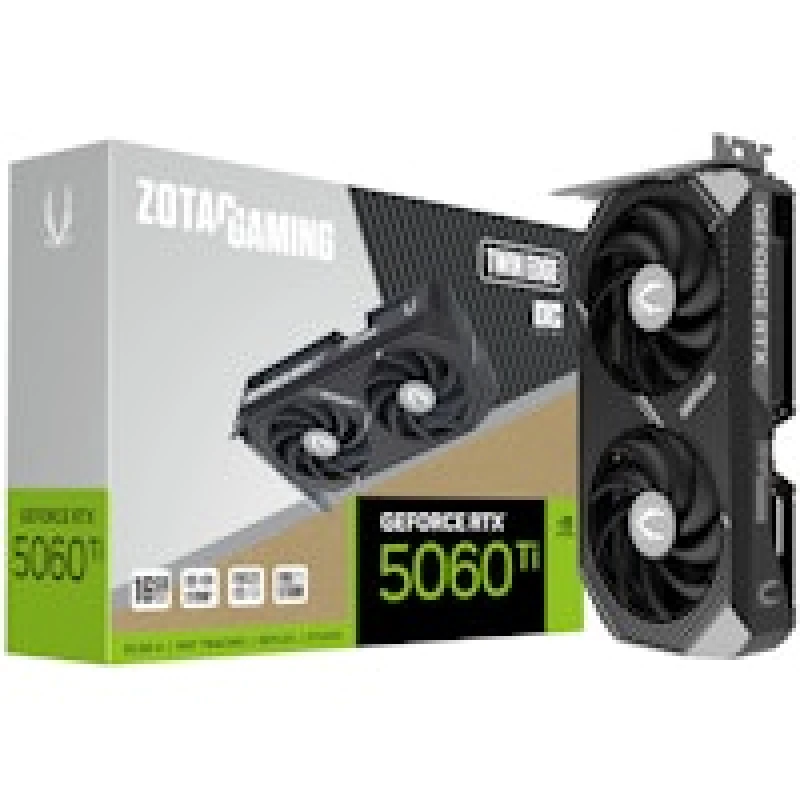 Image of ZOTAC GeForce RTX 5060 Ti 16GB OC GPU - 2602 MHz Boost, DLSS 4, Ray Tracing, 16GB GDDR7 ZT-B50620H-10M