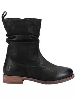 Image of Hush Puppies Emilia Ruched Ankle Boot - Black, Size 5, Women