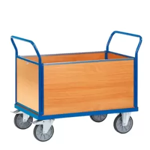 Image of Fetra Beech Veneer 4 Sided Platform Trolley 1000 x 600mm - 600kg
