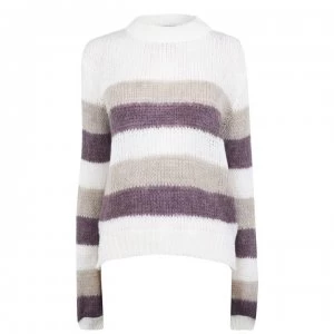 Image of NA-KD Balloon Sleeve Knit Jumper - Striped 4417