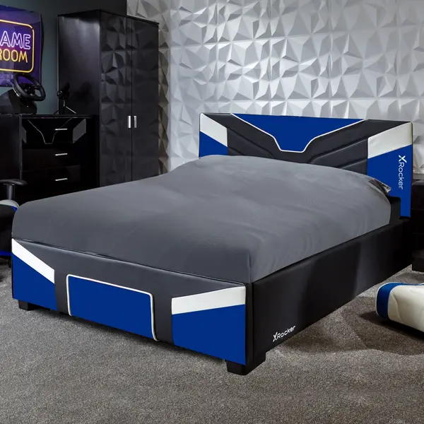 Image of X Rocker Cerberus MKII Ottoman Bed Frame Blue