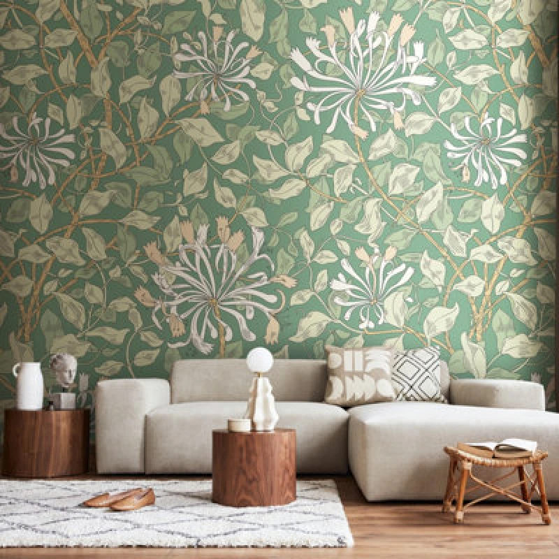 Image of Origin Murals Honeysuckle - Soft Jade Matt Smooth Paste The Wall Mural 300Cm Wide X 240Cm High