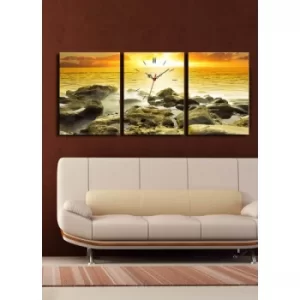 Image of 3P3040CS-29 Multicolor Decorative Canvas Wall Clock (3 Pieces)