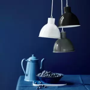 Image of Pop Indoor Living Dining Pendant Ceiling Light in White (Diam) 21.5cm