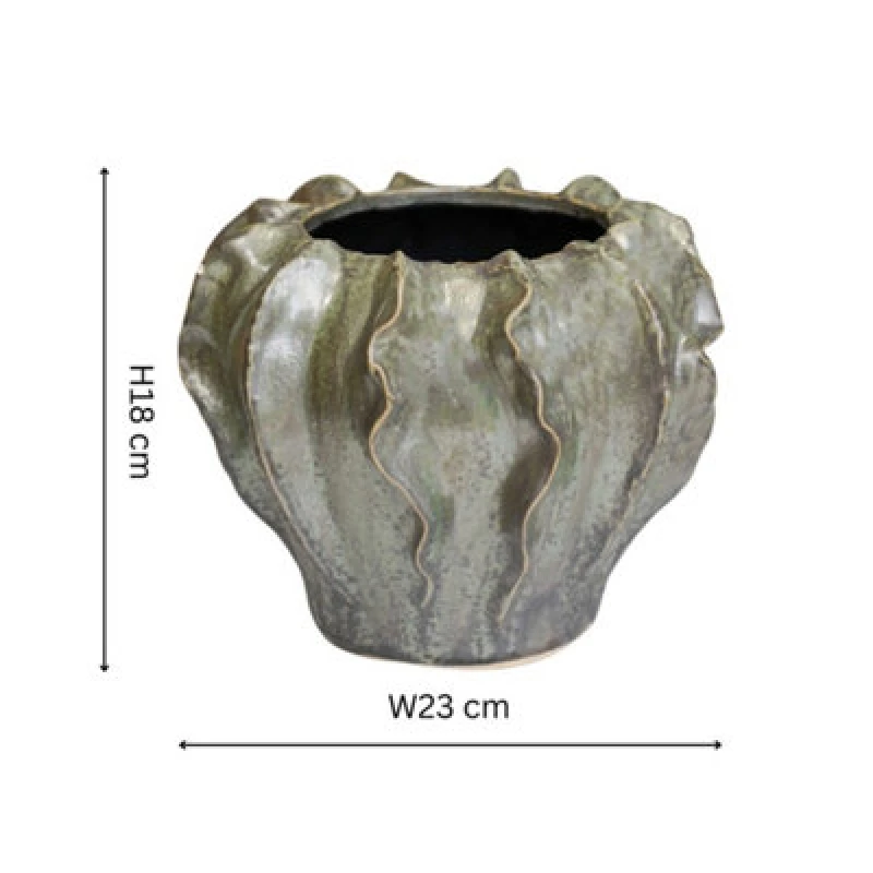 Image of Ivyline Scarlet Coral Reef Green Planter H18Cm D23Cm