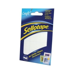 Image of Sellotape Sticky Fixers 12mm x 25mm Double Sided Foam Pads 56 Pads Pack of 12
