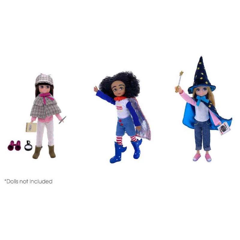 Image of Lottie Dolls Three Dress Up Party Dolls Outfits Multi unisex