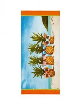 Image of Catherine Lansfield Pineapple Sunglasses 100% Cotton Beach Towel