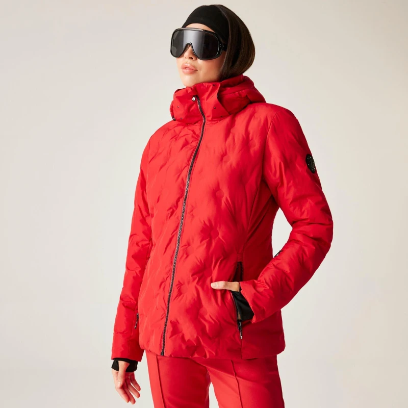 Image of Dare 2b Womens Enfold Heat-Sealed Detachable Hood Insulated Waterproof Jacket True Red female 8