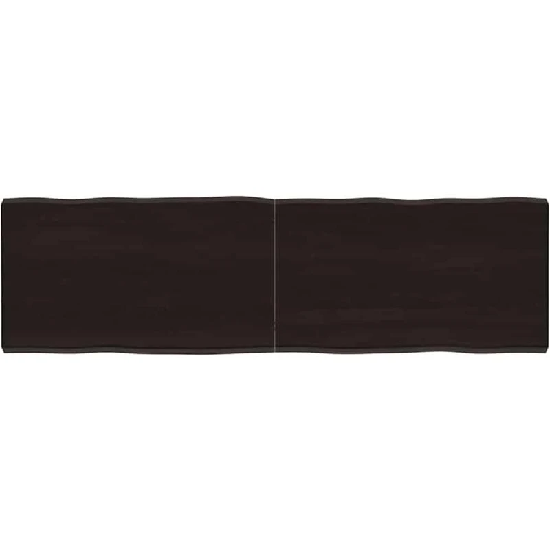 Image of Vidaxl Table Top Dark Brown 140X40X(2-4) Cm Treated Solid Wood Live Edge, Brown 364028