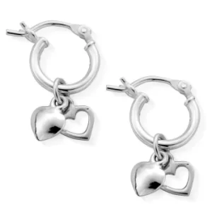 Image of ChloBo SEH040 Women's Double Heart Small Hoop Earrings
