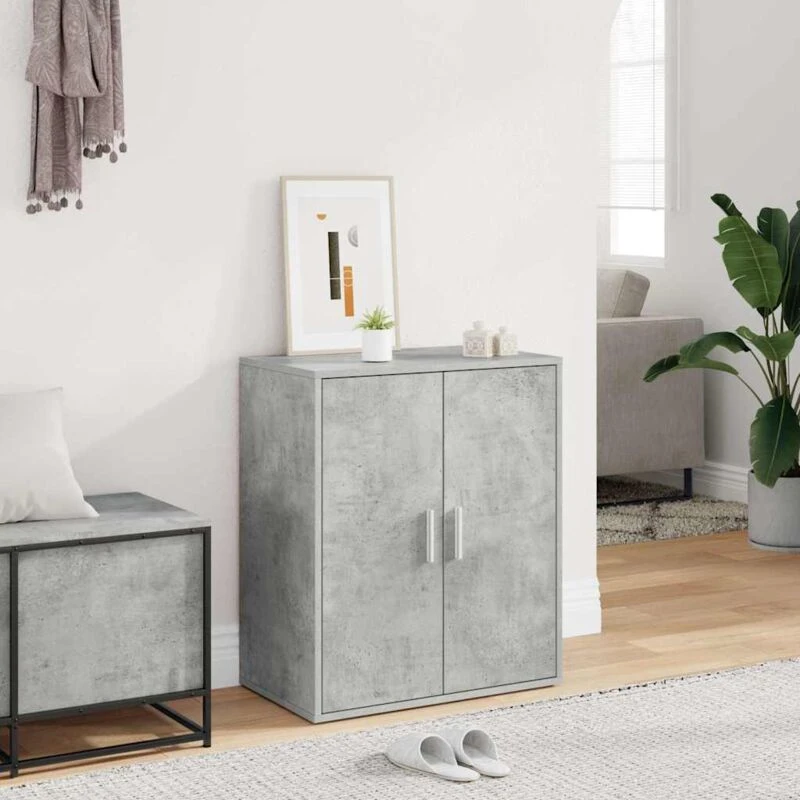 Image of VIDAXL Shoe Cabinet Concrete Grey 60x35x70cm Engineered Wood Vidaxl 8720286646021