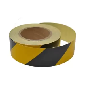Image of Black/Yellow Reflective Tape 50mm x 25MTRS