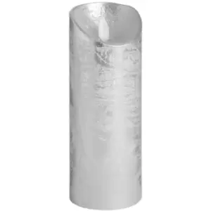 Image of Luxe Collection 3 x 8 Silver Flickering Flame LED Wax Candle