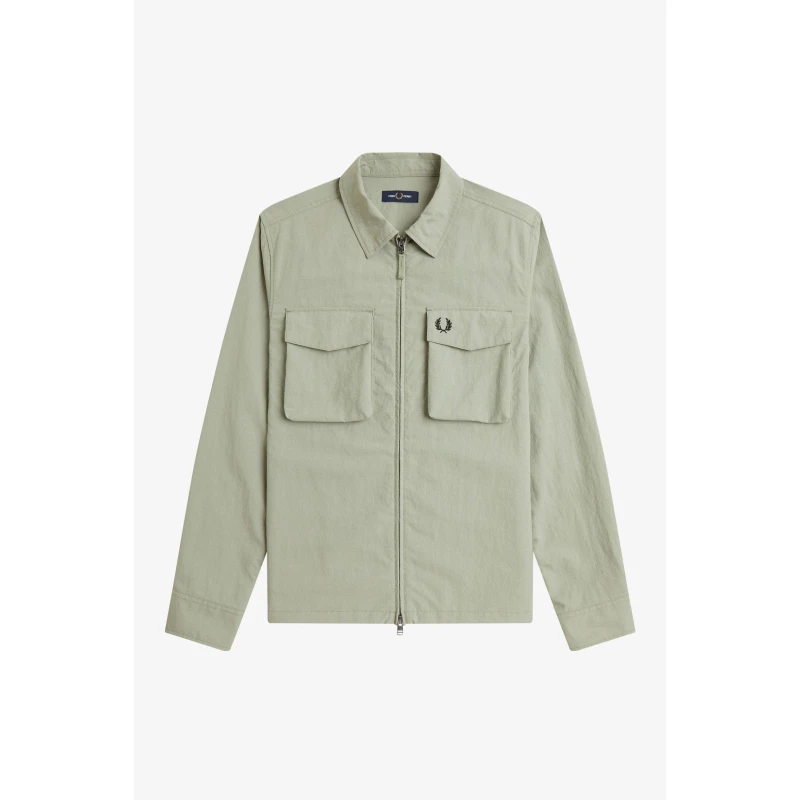 Image of Fred Perry Fred RpstpZip Ovrsht Sn62 Seagrass M37 male M