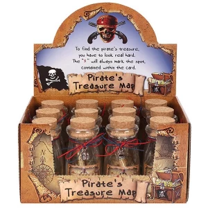 Image of Pirate Treaure Bottle With Scroll Pack Of 12