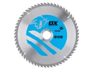 Image of OX Tools OX-TCTA-2163060 OX Alu/Plastic/Laminate Cutting Circular Saw Blade 216mm x 30 x 60T TCG