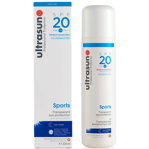Image of Ultrasun Sports Transparent Sun Protection Gel SPF20 200ml