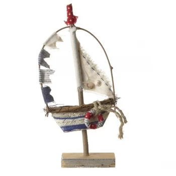 Image of Small Boat With Red Flag By Heaven Sends