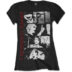 Image of 5 Seconds of Summer - Photo Stacked Womens Large T-Shirt - Black