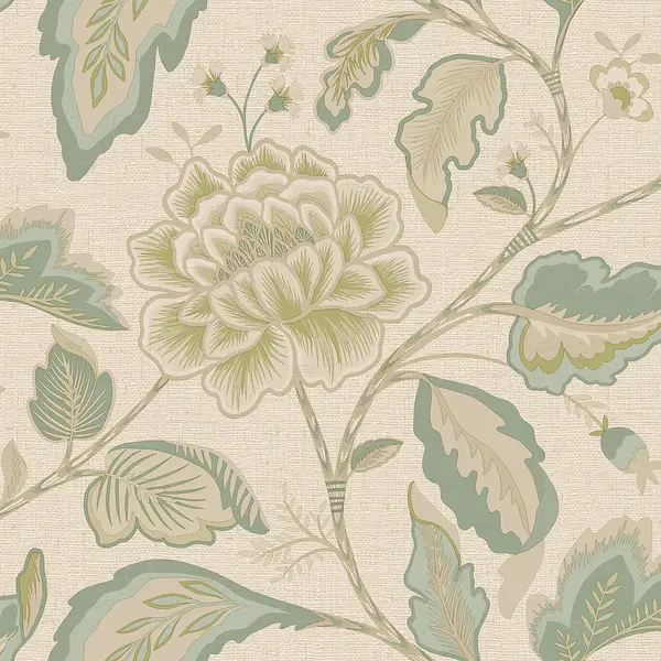 Image of Belgravia Decor Maya Floral Sage Textured Wallpaper